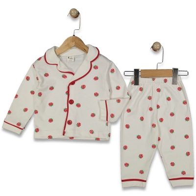 AY ÇİLEK BASKILI PİJAMA TAKIM